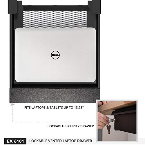 Penn Under Desk Laptop Drawer, Lockable, for 14” Laptops