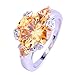Psiroy 925 Sterling Silver Created Morganite Filled Solitaire Engagement Ring