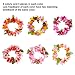 Jovitec 54 Pack Luau Tropical Hawaiian Headband Floral Leis Headband and Wristband for Costume Party Decoration Supplies, 6 Colors