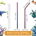VEHHE Stainless Steel Straws - 8 Set Reusable Rainbow Straws with Cleaning Brush for 20 OZ Tumblers (4 Straight + 4 Bent + 2 Brush)