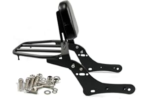 BAIONE Worldmotop Motorcycle Sissy Bar Backrest Rear Passenger Seat Replacement for Kawasaki Vulcan S 650 VN650 2015 2016 2017 2018 2019 2020, Detachable Backrest (with luggage rack)