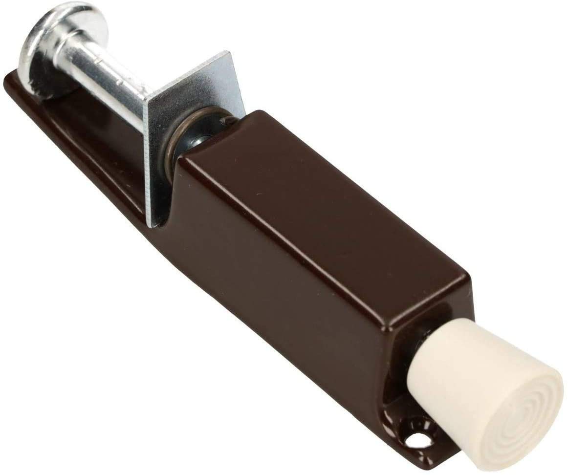 KOTARBAU® Door Stop Brown Solid Door Holder Door Stopper Steel Rust Resistant Universal Rubber Pedal Safety Technology (Brown)