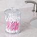 MetroDecor mDesign Bathrooom Vanity Canister Jars for Cotton Balls, Swabs, Cosmetic Pads - Set of 2, Clear