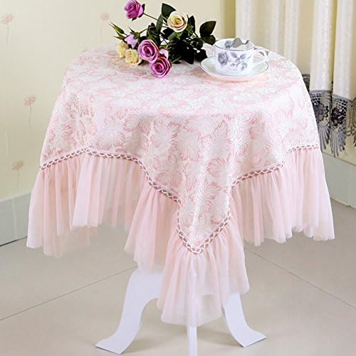 JHT Lace tablecloth/ table cloth/Pink table cloth/ bedside table cover/covering cloth/ coffee table cloth tablecloth-A 130x130cm(51x51inch)