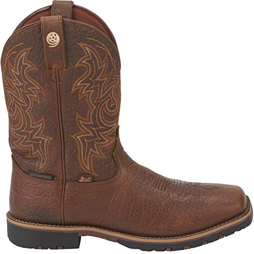 Justin Men's Fireman Western Boot Square Toe Brown 11 D(M) US on