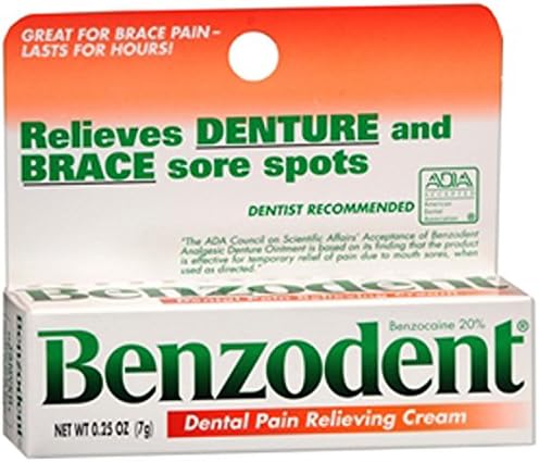 Benzodent Denture Pain Relieving Cream Benzocaine 20 TEJ