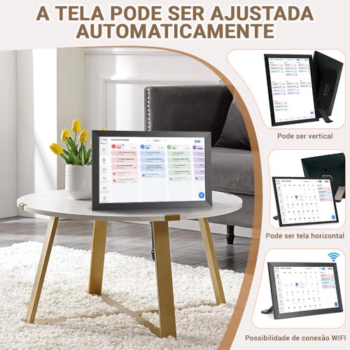 10.1 Polegadas Calendário Digital Inteligente E Gráfico Tarefas, Planner, Porta Retrato Digital, Para Agendamento Familiar, Tela Sensível Ao Toque Hd Interativa, 110-220V