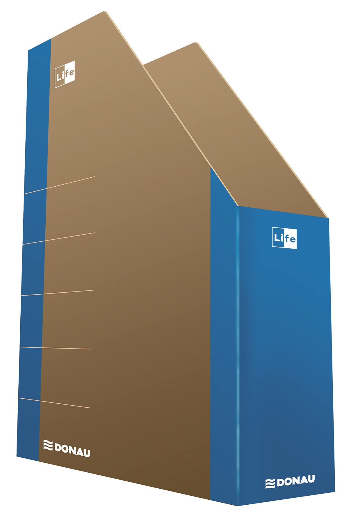 Cardboard Document Container DONAU Life A4 Blue/Document Archiving/Type-A4/80 / Kind-Foldable/Material-Cardboard/Label-Space for Description/Colour-Blue/Format-A4 / Weight (g/m2)-800