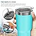 Atlin Tumbler [30 oz. Double Wall Stainless Steel Vacuum Insulation] Travel Mug [Crystal Clear Lid] Water Coffee Cup [Straw Included] (Turquoise) For Home,Office,School, Ice Drink, Hot Beverage