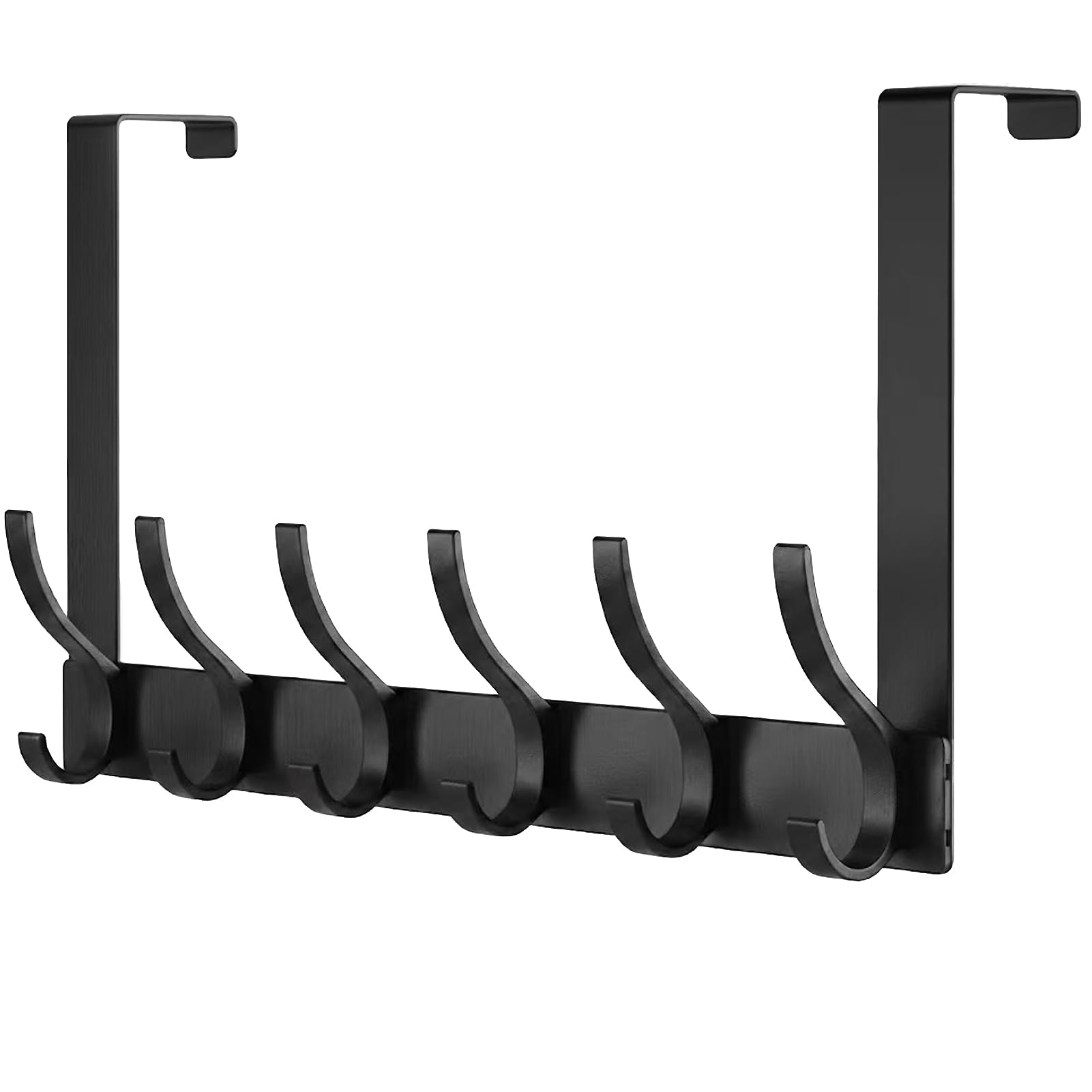 CASPLUS Over Door Hooks, Heavy Duty Over Door Hanger, 12 Door Hooks for Coats, Hats, Bags, Clothes, Towels, Black