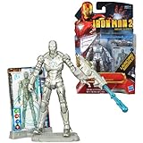 Hasbro Year 2009 Iron Man 2 Movie Series 4 Inch Tall Action Figure Set #2 - IRON MAN MARK II with Missile Launcher, 1 Missile, Figure Display Stand Plus 3 Armor Cards