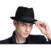 Men Warm Fedoras Felt Trilby Hat Vintage Panama with Short Brim Winter Bowler Outdoor British Jazz Costume Headwear