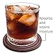 Reversible Coasters 4 inches Set of 6 Black or Brown Drink Coaster in Gift Box Holder Absorbs Moisture Protects Furniture from Water Marks