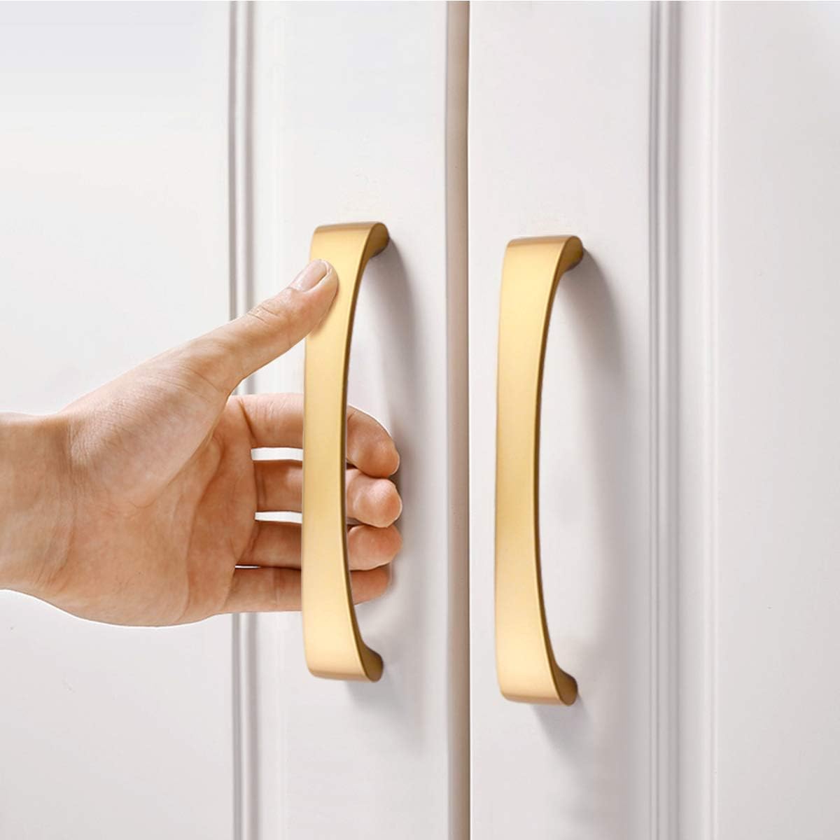 WEAVERBIRD Gold Kitchen Handles 4PCS/10PCS Arch Cabinet Handles Hole Center 96mm (3-3/4'') /128mm(5''), 10 Packs-gold - Image 4