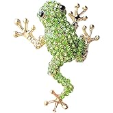 Crystal Frog Brooch Pin for Women Men Dainty Pink Frogs Broochs Pins Cute Green Frog Brooch Pin Vintage Rhinestone Animal Broochs And Pins Clothing Bag Hat Dress Christmas Brooch Jewelry Gift