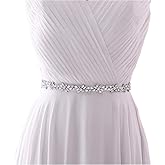 HONGMEI Wedding Belt for Bride, Thin Crystal Rhinestone Bridal Belt, Adjustable Waist Cincher for Women Dress (25-40 Inch)