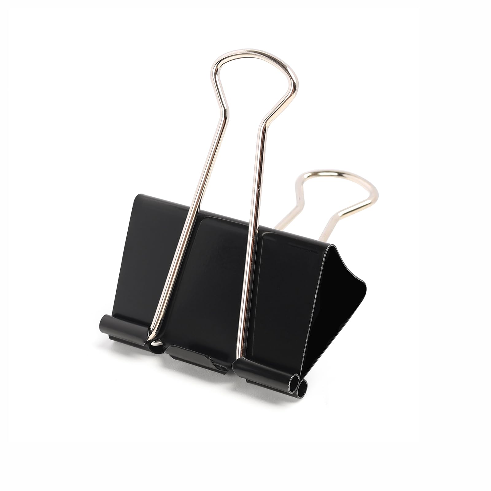 POERMA 60pcs Binder Clips, 25 mm Metal Paper Clips, Stationary Foldback Clips for School, Home Supplies, 12 per Box, 5 Boxes