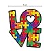 Love Autism Awareness L O V E with Heart (2 Pack) - Laminated Vinyl Sticker Decal - UV Protected (Small, Love - Puzzle Pieces)