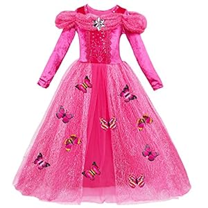 Le SSara Prinsessenjurk met lange mouwen voor meisjes, cosplay-kostuum, fancy vlinderjurk.