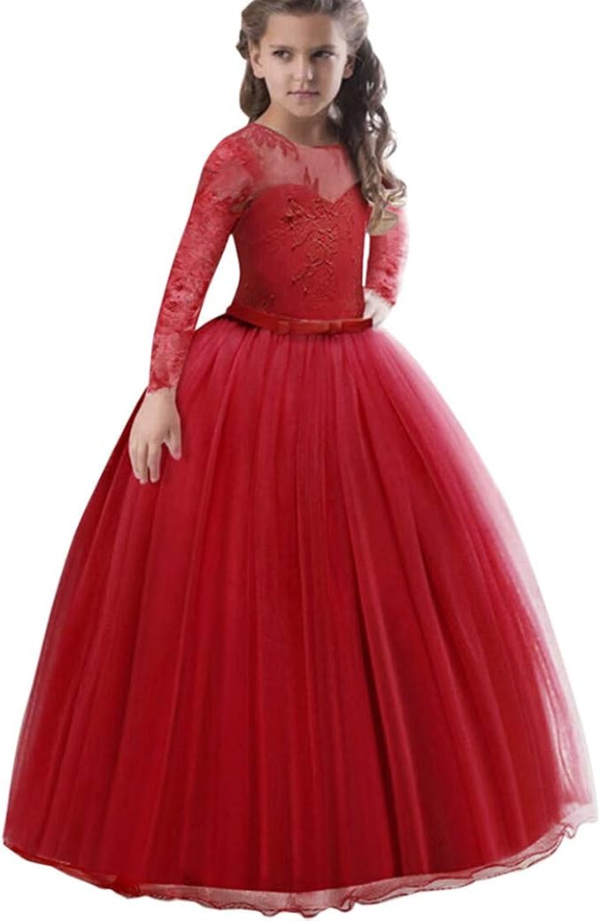 Mruric Kinderkleidung Spitze Madchen Prinzessin Brautjungfer Pageant Tutu Tull Kleid Party Brautkleid Festzug Geburtstags Weihnachten Karneval Abschluss Partyskleid Abendkleid Amazon De Bekleidung