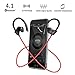 Bluetooth Headphones Wireless Earbuds Sport in-Ear IPX7 Sweatproof Earphones with Mic Super Sound Quality Bluetooth 4.1 ，8 Hours Play Time, Noise Cancelling Headsets Secure Fit Design Red