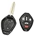 Horande 4 Buttons Replacement Key Fob Cover Case fit Mitsubishi Galant 2008~2010 Lancer 2007~201 Outlander 2007~2009