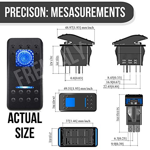 image for Frentaly Blue Compressor 12V 20 Amp Waterproof ON Off Custom Marine Bo