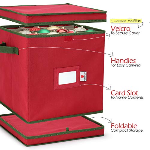 StorageMaid Holiday Storage Set - Large Ornament Storage, Ornament Storage Box, 30" Wreath Container and Christmas Tree Storage Bag for 7.5' Tree - Set of 4