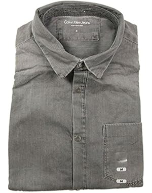 Calvin Klein Jeans Men's Long Sleeve Button Down Shirt