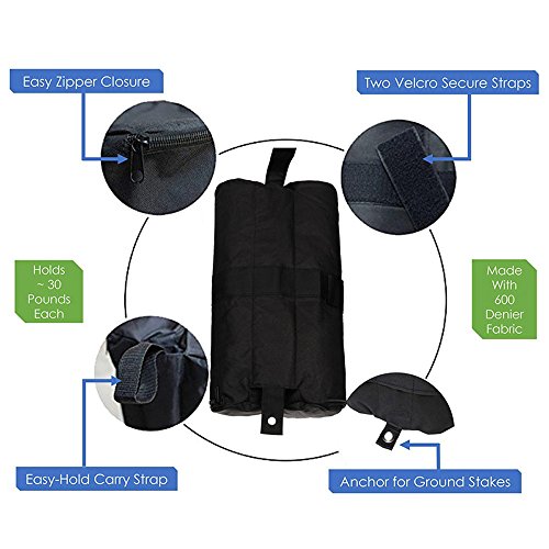 RONGT 60 Lbs Canopy Tent Weight Bags, Water-Proof Pop Up Canopy Tent Sand Bags for Instant Outdoor Sun Shelter Canopy Legs (four set)