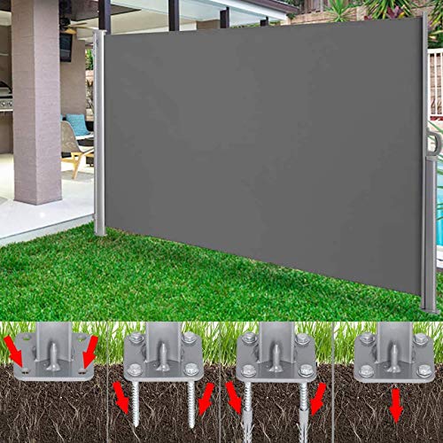 YAOBAO Ausziehbare Markise Seitenmarkise Mit Rahmen Aus Vollaluminium Seitenmarkise Start Sichtschutz Sonnenschutz Einziehbar Sichtschutz Für Balkon, Terrasse Und Garten,Grau – Bild 8