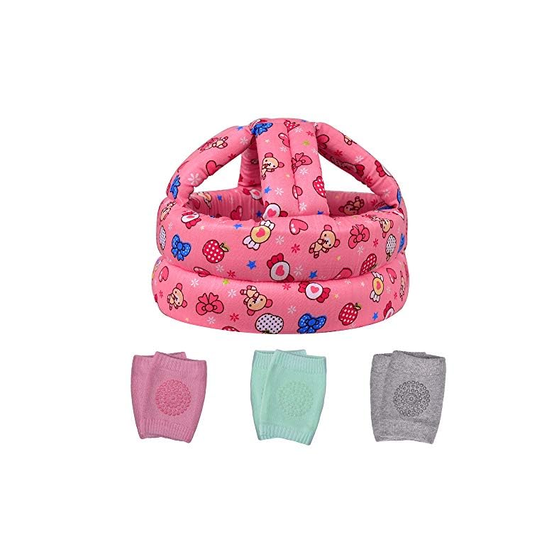 TORASO Baby Head Protector & Baby Knee Pads for Crawling, Infant Safety Helmet & Walking Baby Helmet, for Age 6-36…