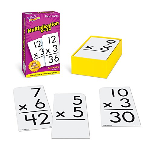 TREND ENTERPRISES: Multiplication 0-12 Skill Drill Flash Cards, Exciting Way for Everyone to Learn, Facts Through 12, Self-Checking, Great for Skill Building and Test Prep, 91 Cards Included, Ages 8+