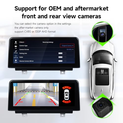 VIBEX 10.25 Inch Car Radio Carplay Wireless & Android Wireless Car Radio for BMW 1 2 Series F20/F21/F22/F23 2012-2016 with NBT System, Touchscreen Stereo Receiver with AirPlay Link, Siri