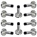 Sumnacon Stainless Steel Door Stopper with Sound Dampening Rubber Bumper - 10 pcs Wall Mount Door Stop, Contemporary Safety Door Holder with Hardware Screws, Brushed Finish, 3.5 Inch in Height