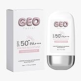 Geo Facial - Water Resistant Sunscreen, SPF 50+ Broad Spectrum, Sensitive Skin, Lightweight Non-Greasy, No white cast Formula, 1.7 fl oz