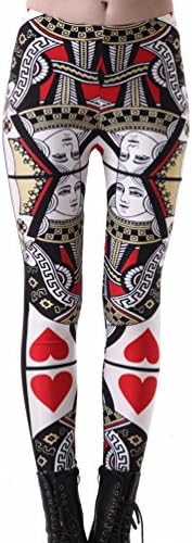 MindMiracle Queen of Hearts Leggings Pants Galaxy Digital Print Milk Plus Size Supernova (M)