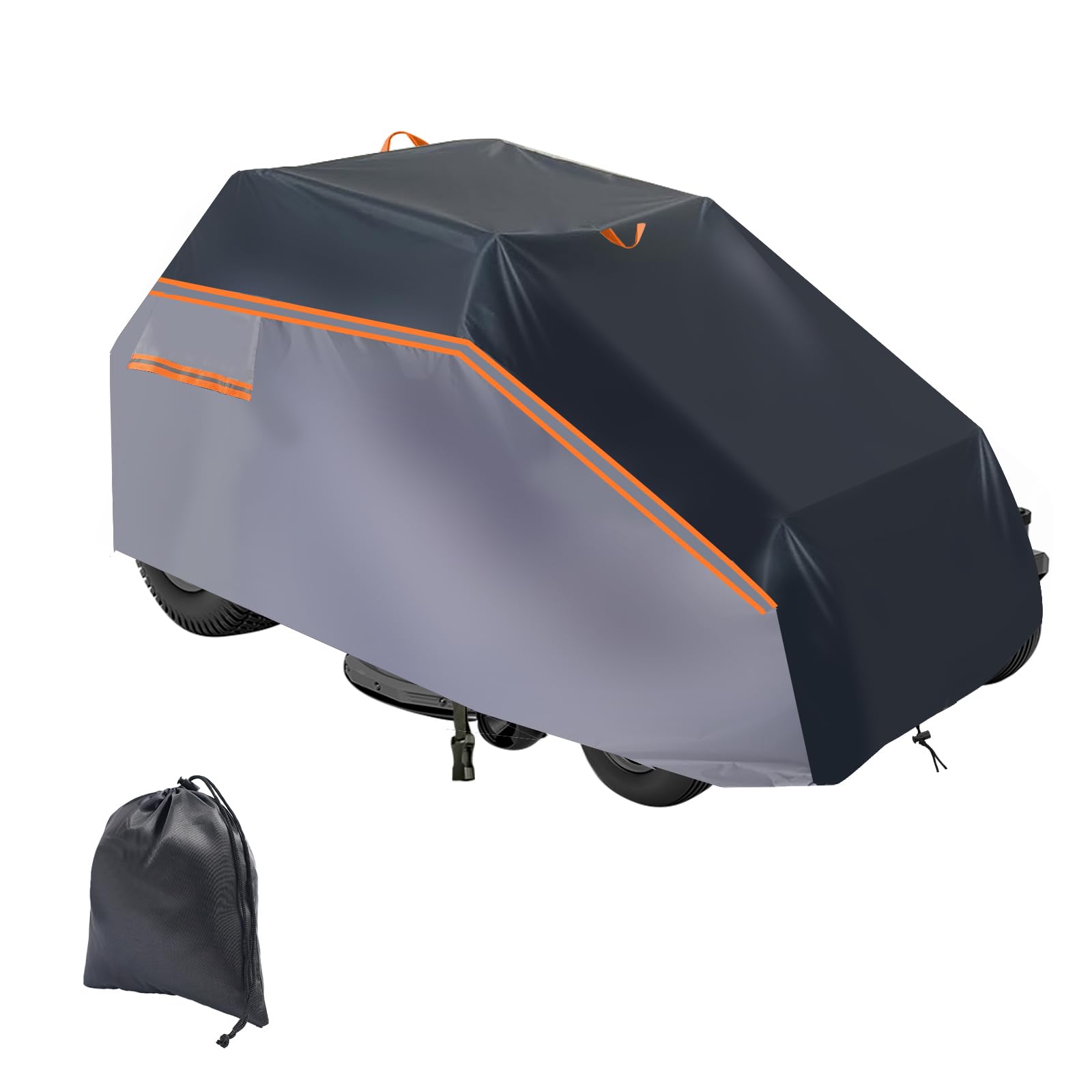 600D Lawn Tractor Cover, Ride Lawn Mower Cover Tarpaulin Waterproof Dust UV Resistant Garden Ride-On Tractor Cover Windproof Rainproof Dustproof for All Season (L201 x W140 x H117 cm)