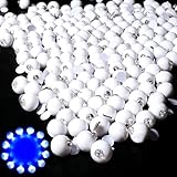 Neo LOONS 100pcs/lot 100 X Blue Round Led Flash Ball Lamp Balloon Light Long Standby Time for Paper Lantern Balloon Light Party Wedding Decoration, White Case [Update Version]