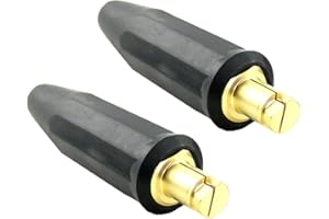 WeldingCity 2-pk Tweco-Lenco Style Twist-Lock Insulated Male Connector for Welding Cable #4-2/0 (25-50mm) in Miller Lincoln ESAB Welders (Pack of 2 Male Connectors)
