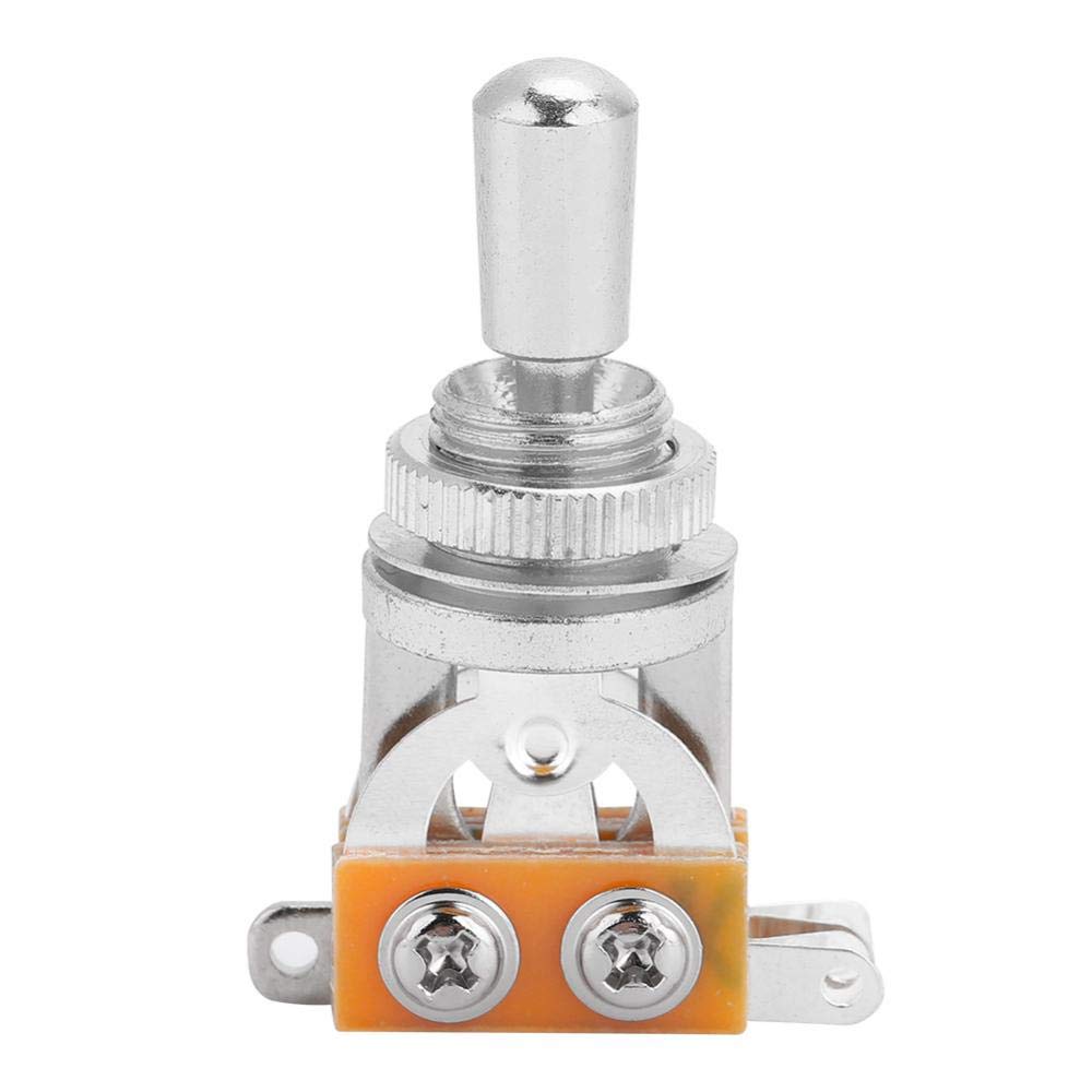 Guitar 3 Way Toggle Switch, Metal Pickup Selector Toggle Switch with Brass Tip Knob for LP Style Electric Guitar (Silver)