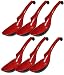 Happy Sales Melamine Soba, Rice Spoons, Chinese Won Ton Soup Spoon, Asian Red and Black, 6 Pack Notch & Hook Style primary