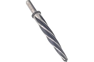 5 Flutes Spiral Flute Taper Bridge Reamer, HSS6542 M2 High Speed Steel Reamer Tool with 3/4 Inch Round Shank, Align and Enlar