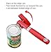 Besiva Smooth Edge Handy Stainless Steel Can Opener with Turn Knob and Soft Grip Handle, Red