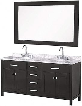 Design Element Dec076a London 61 Double Sink Vanity Set In Espresso Inch Bathroom Vanities Amazon Com