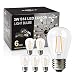 BRIMAX - (6Pack) - 2w LED Light Bulbs, Dimmable, LED Filament Bulb, 2700K Warm White, 20W Equivalent, E26 Medium Base, S14 2W Led Edison Light Bulbs for 6/12/18-light Sputnik Chandelier Bulbs primary