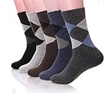 ProEtrade Men Comfort Wool Super Thick Winter Socks - 5 Pairs Warm Crew Socks