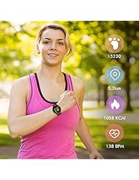 Reloj inteligente, UMIDIGI Uwatch Bluetooth Smartwatch para mujeres y hombres compatible con Android iOS, Fitness Tracker con monitor de frecuencia cardíaca y 7   30 días de duración de la batería (2 correas)
