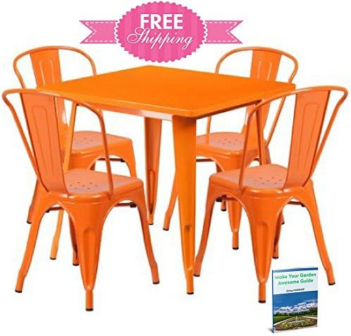 Outdoor Patio Conversation Sets Clearance Patio Coffee Table Furniture Sets 5 Pieces Backyard Lawn Garden Modern Retro Set Simple Dining Breakfast Orange Stack Chairs Lightweight And eBook By NAKSHOP