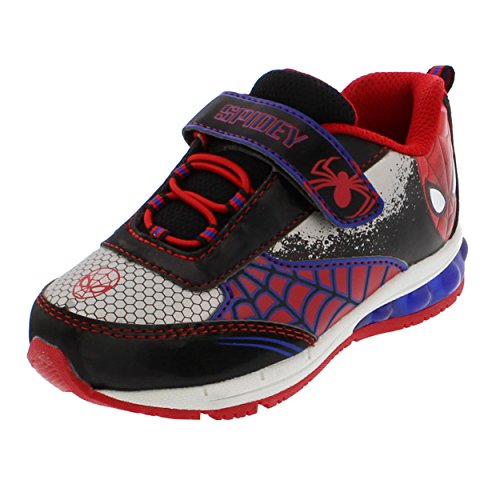 Spider-Man Boys Lighted Sneaker Shoes (11 Little Kid M, Spidey Red/Black)